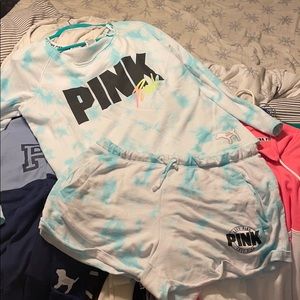 ✨VS PINK SWEATSHIRT SHORTS SET✨
